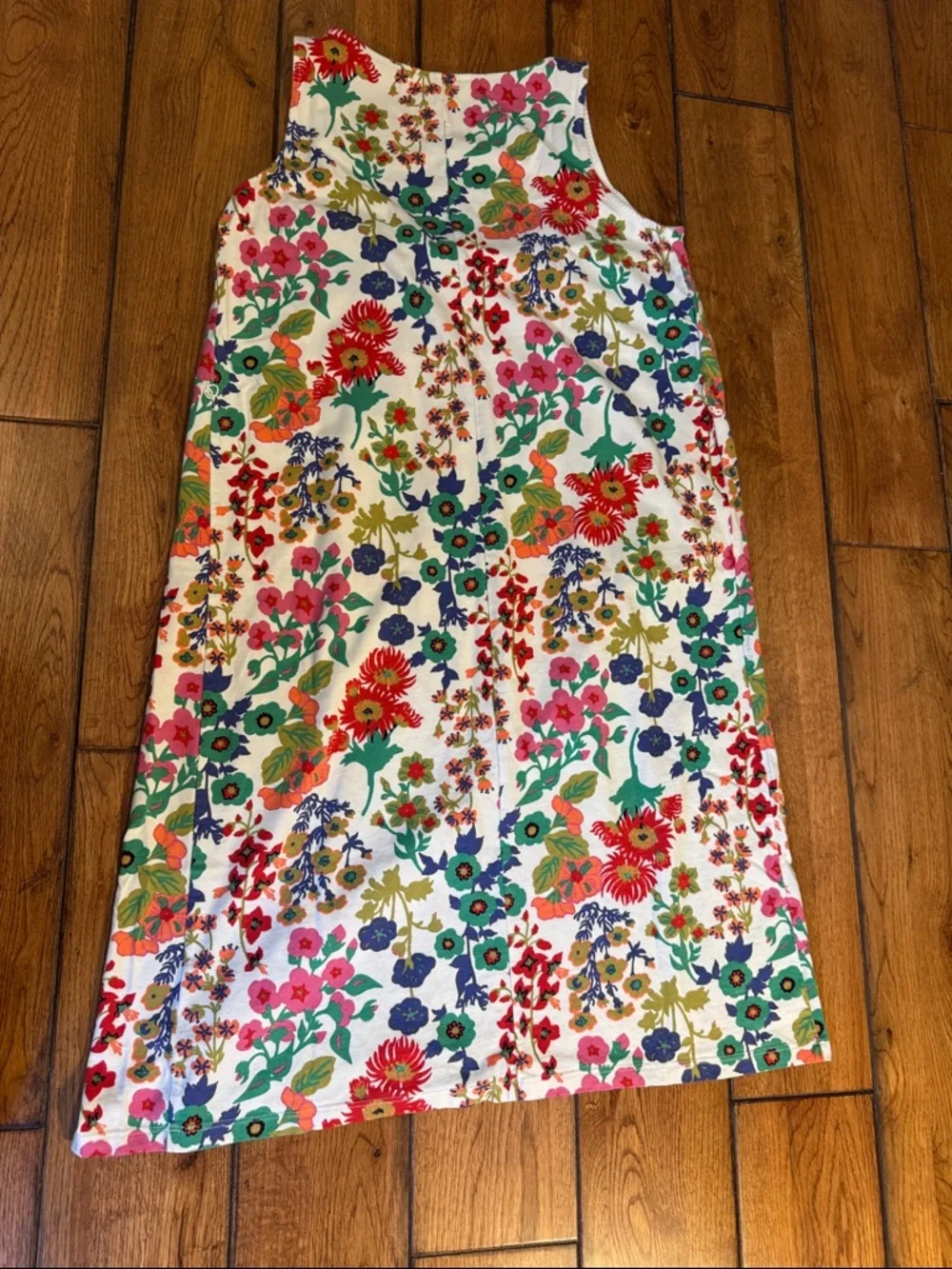 Boden White Sleeveless Floral Tie-Waist Mini Dress - Picture 6 of 8